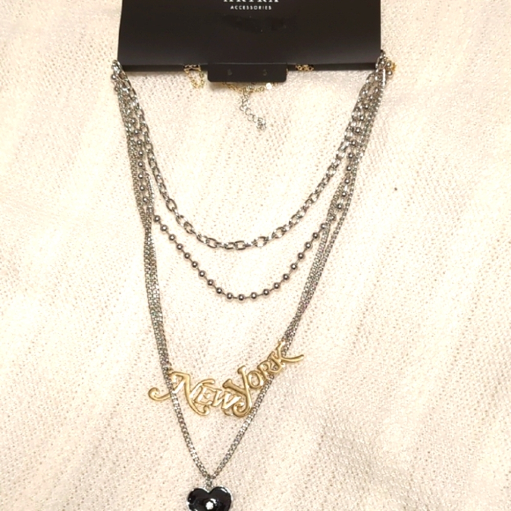 AKIRA Silver and Gold Layered Necklace Collection - Picture 3 of 5